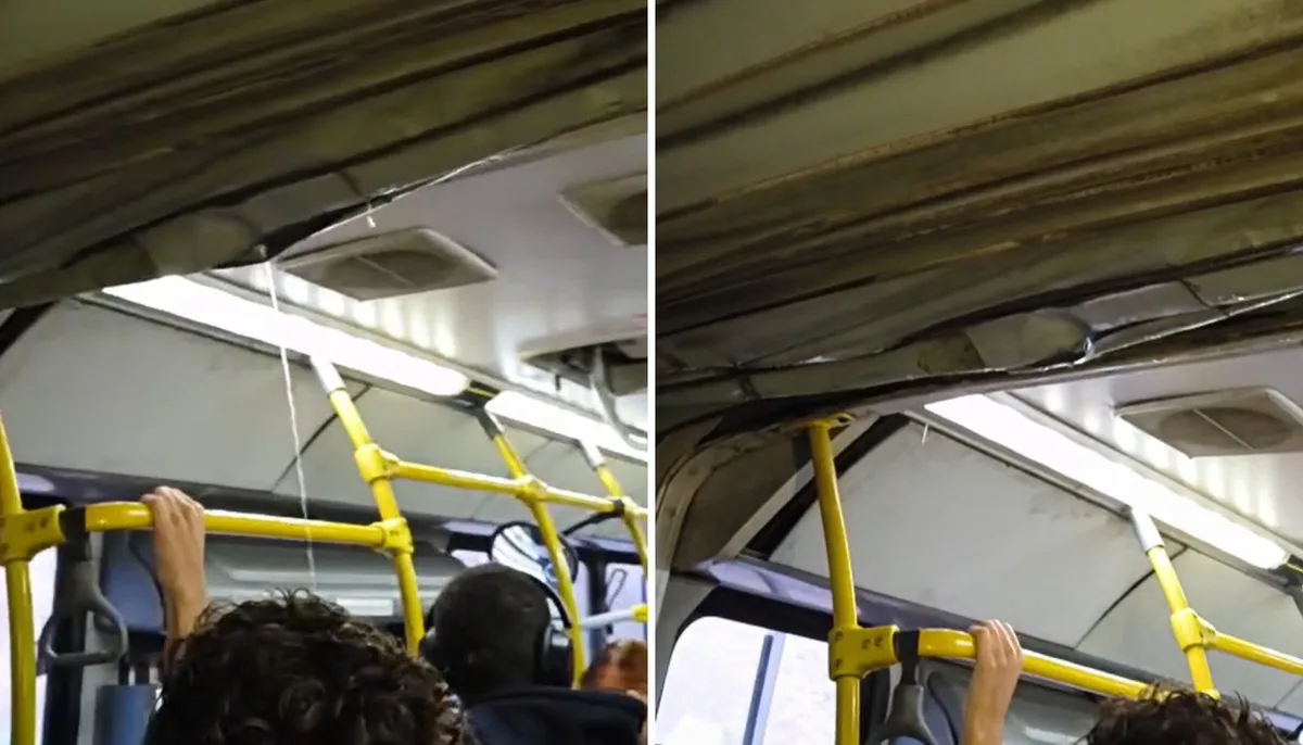 Ônibus do BRT tem goteiras e passageiros são atingidos por água da chuva em Campinas