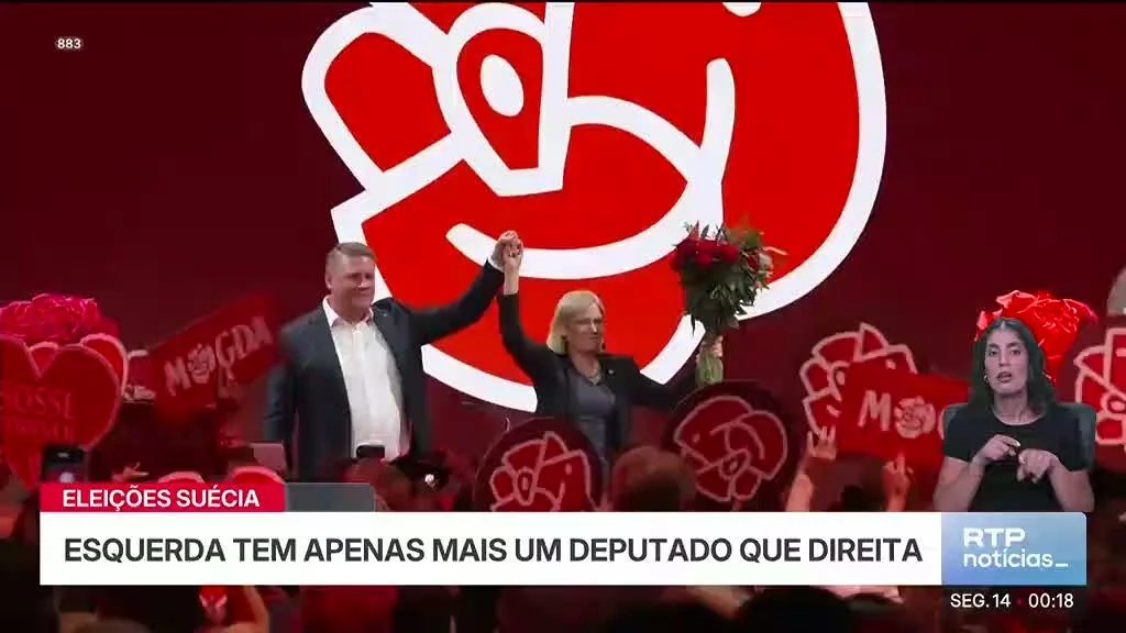Extrema-direita cai nas urnas em noitada eleitoral ao rubro na Suécia