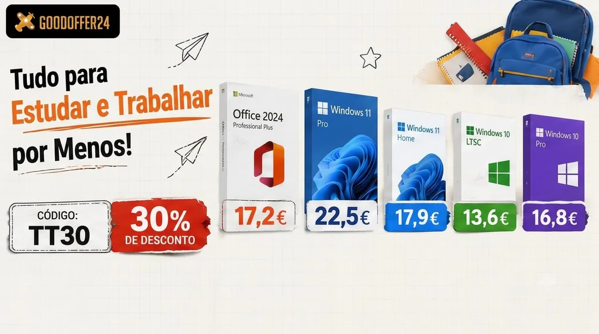 Office 2024 sem mensalidades: chave digital por 17,2 euros