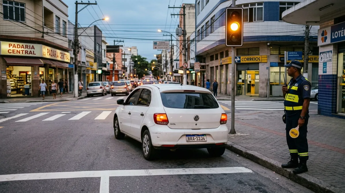 Casal é parado em blitz depois de passar no sinal amarelo, achando que ainda dava tempo, e descobre quando uma multa pode ser a que falta para suspender a carteira