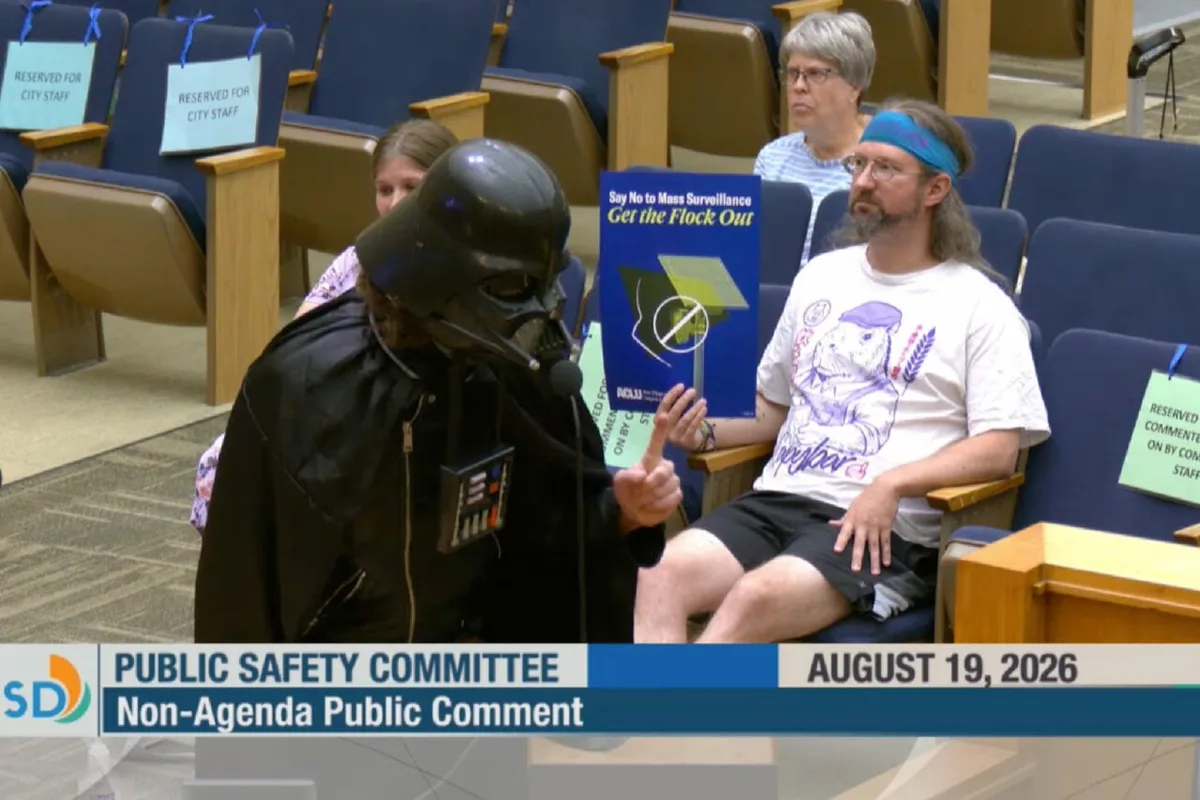 ‘The Emperor Is a Fan of Flock’: Darth Vader Speaks at City Council Meeting