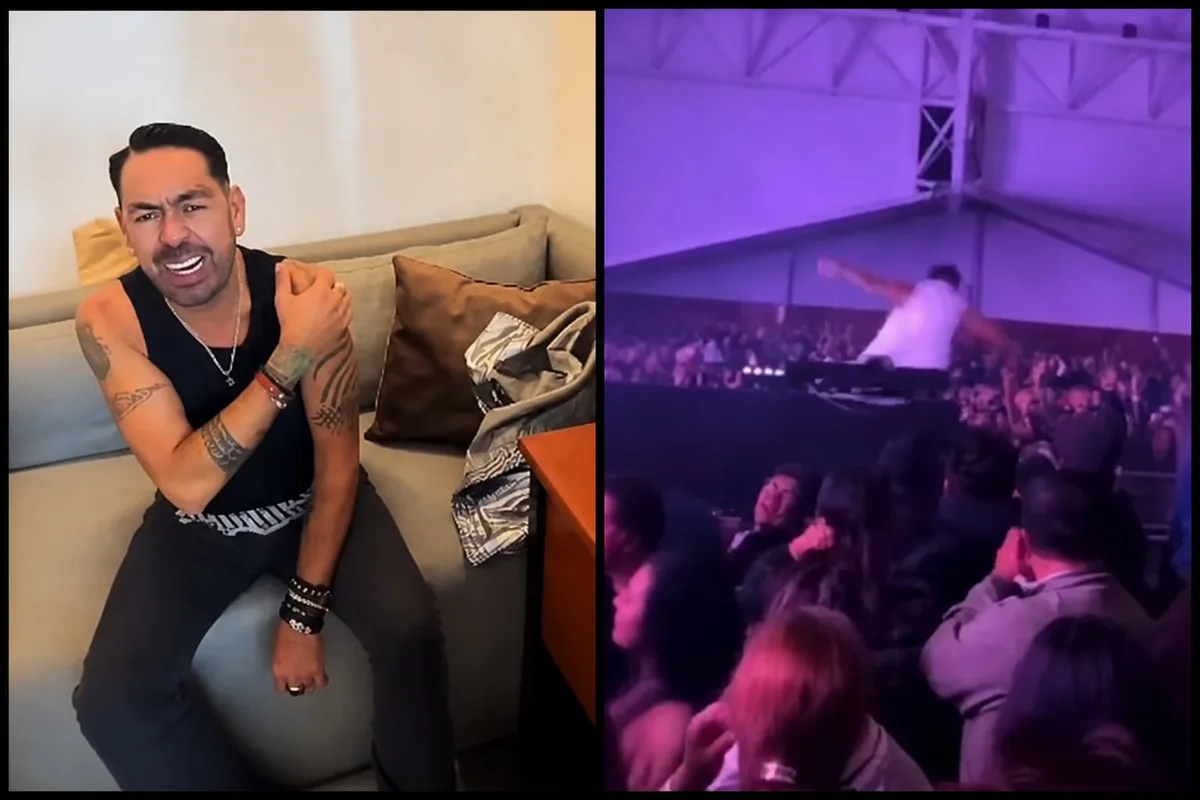 “Aplicamos el Juan Gabrielazo”: Jorge D’Alessio sufre terrible caída durante presentación en Pachuca