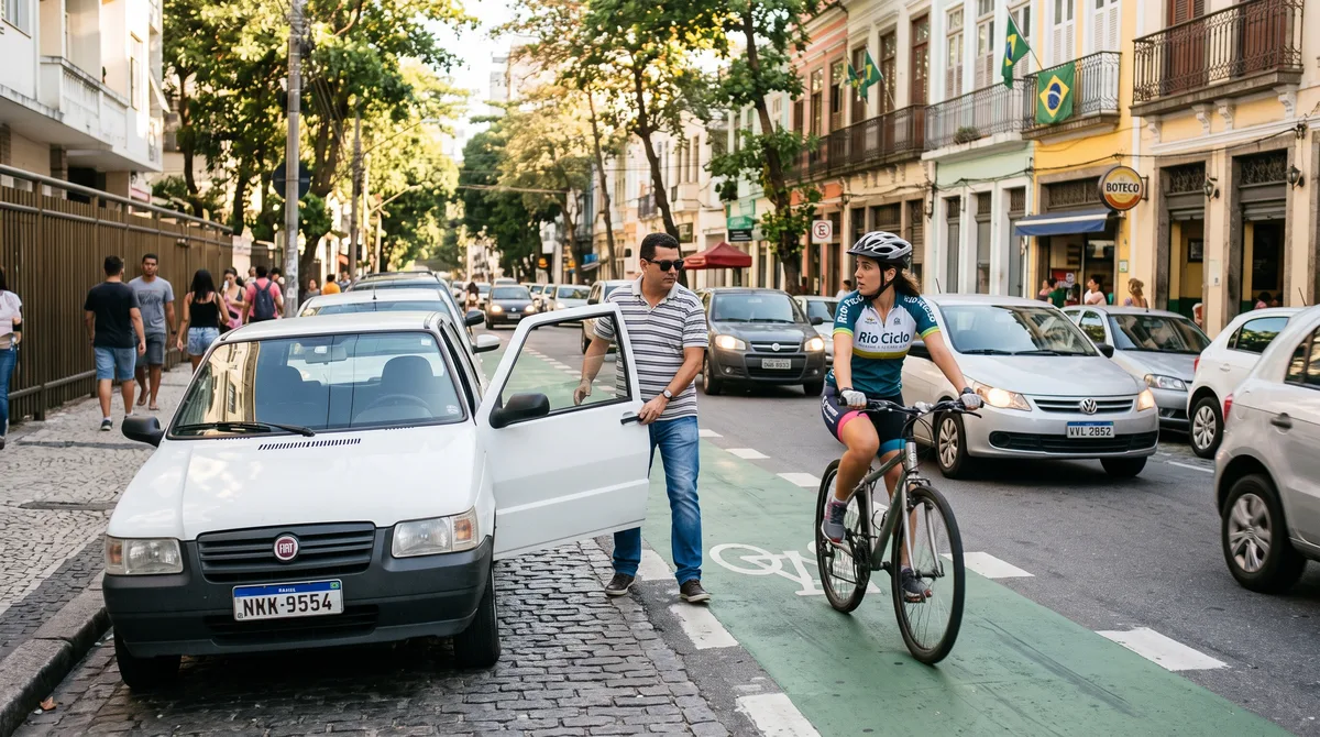 Abrir a porta do carro estacionado e atingir um ciclista: de quem é a culpa perante a lei?