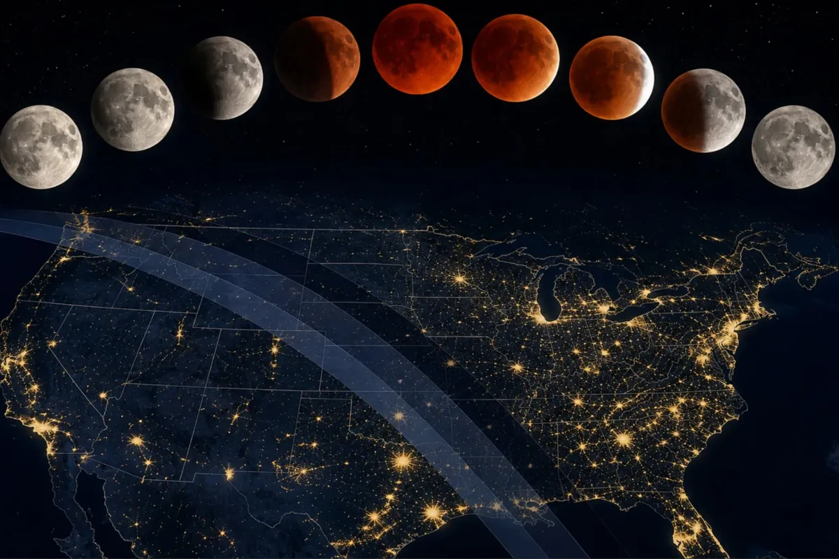 Confirmado por la NASA: la trayectoria oficial del eclipse lunar de agosto y su paso exacto por EE.UU.