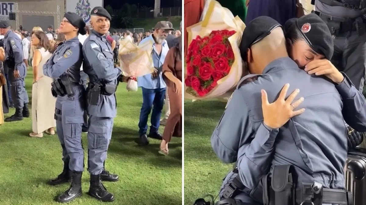 Policial é pedida em casamento durante formatura de soldados no ES; veja VÍDEO