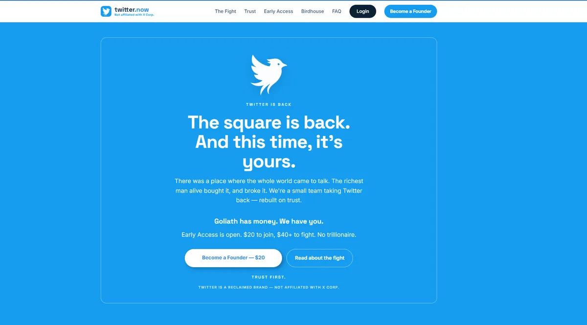 Elon Musk abandonou o nome Twitter; agora uma startup quer ficar com ele