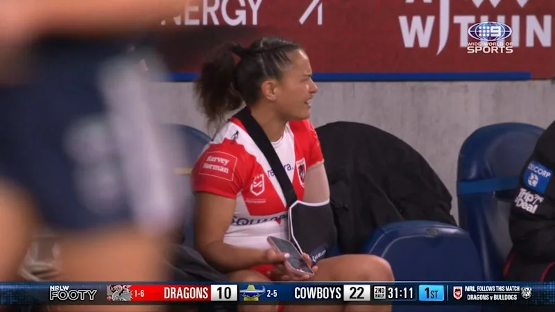 Dragons NRLW player spotted with phone mid-match