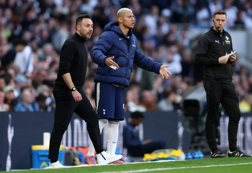 De Zerbi é direto sobre Richarlison no Tottenham: “Não vai jogar nem mesmo se estiver disponível”