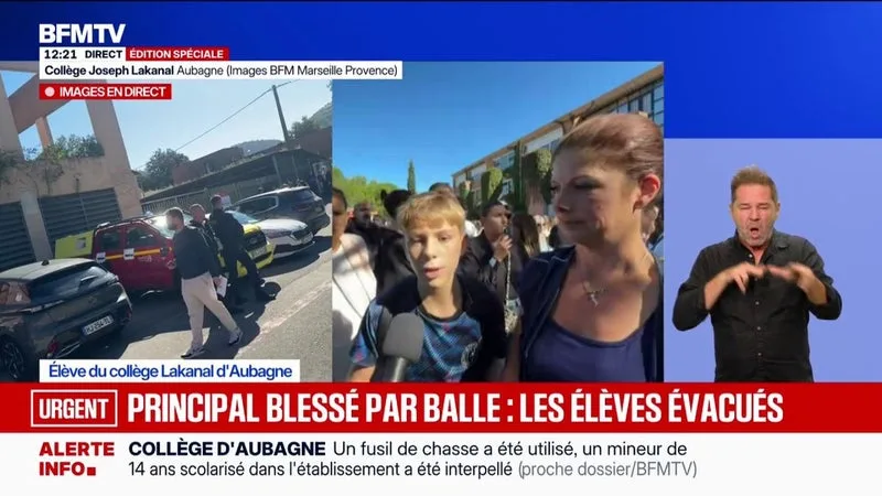 Principal blessé par balle à Aubagne: "On est tous inquiets", témoigne un élève du collège Joseph-Lakanal