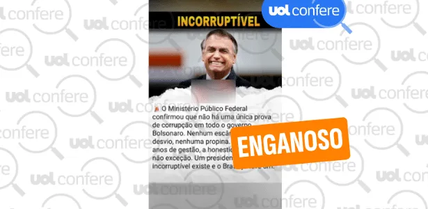 É falso que MPF disse não haver provas de corrupção no governo Bolsonaro