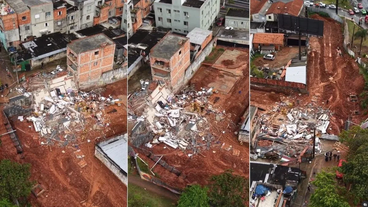 Prédio desaba e quatro pessoas são resgatadas com vida dos escombros em SP