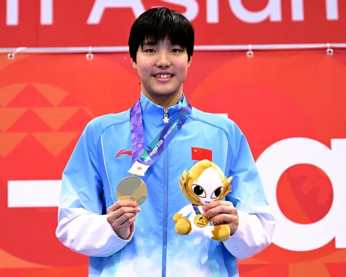 Thirteen-year-old swim sensation sets women’s 200m butterfly record at Asian Games