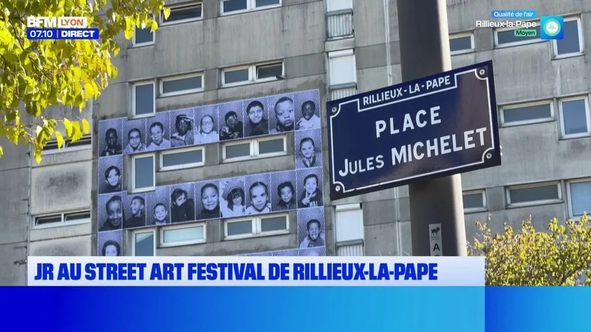 JR au Street Art Festival de Rillieux-la-Pape
