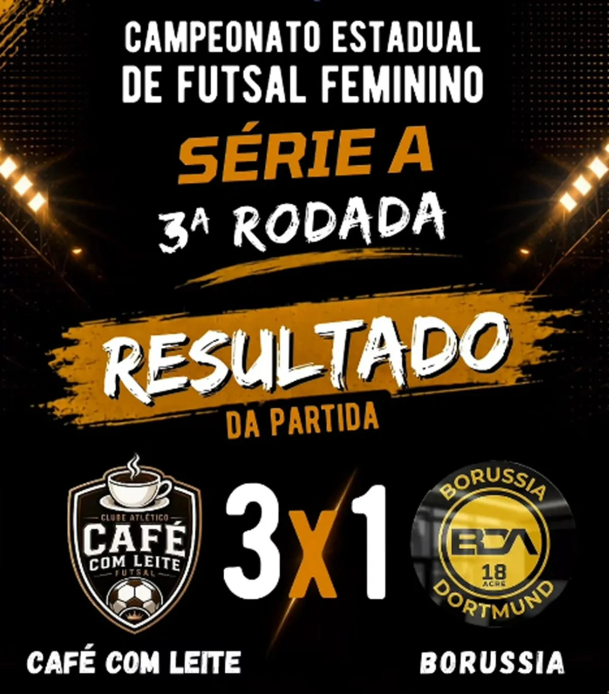 Café com Leite bate Borussia Dortmund-AC e avança às semis do Acreano de Futsal Feminino Série A
