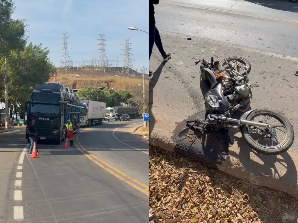 Jovem morre após acidente entre moto e caminhão na BR-116, em Caratinga