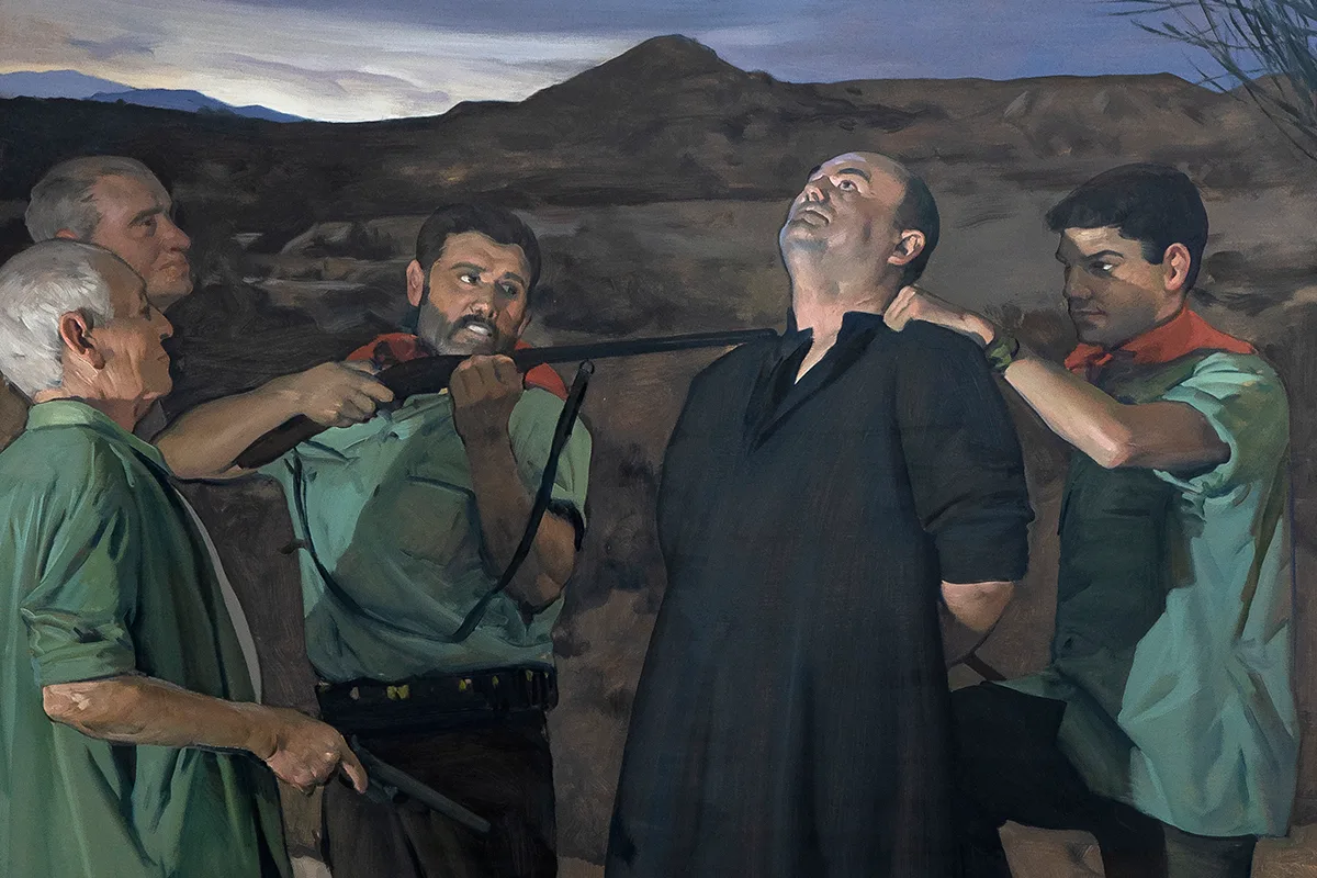 Homenaje artístico a lo grande al beato fusilado por milicianos y arrojado a un pozo con cal en el desierto de Tabernas