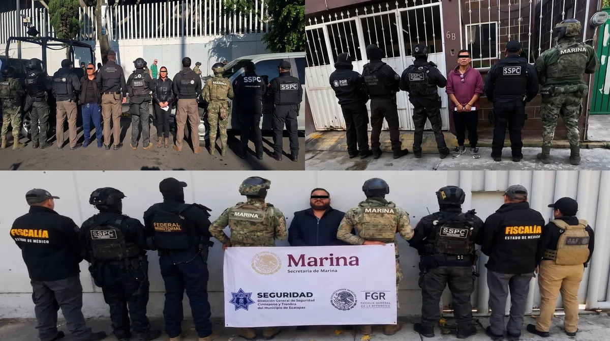 Detienen a cuatro agentes de la Fiscalía Edomex por presunta extorsión y secuestro exprés: les aseguran armas, cartuchos y drogas sintéticas