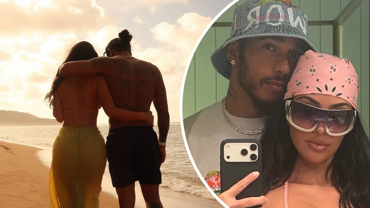 Kim Kardashian shares loved-up photos with Lewis Hamilton