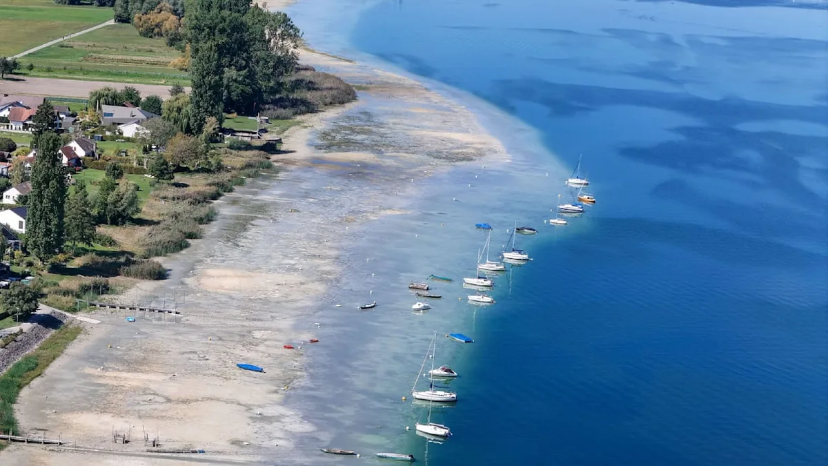 Extremes Niedrigwasser - Am Bodensee kann man den Boden sehen
