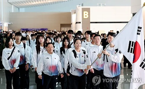[아시안게임] 신유빈·김동용 앞세운 한국 선수단, 개회식 16번째 입장