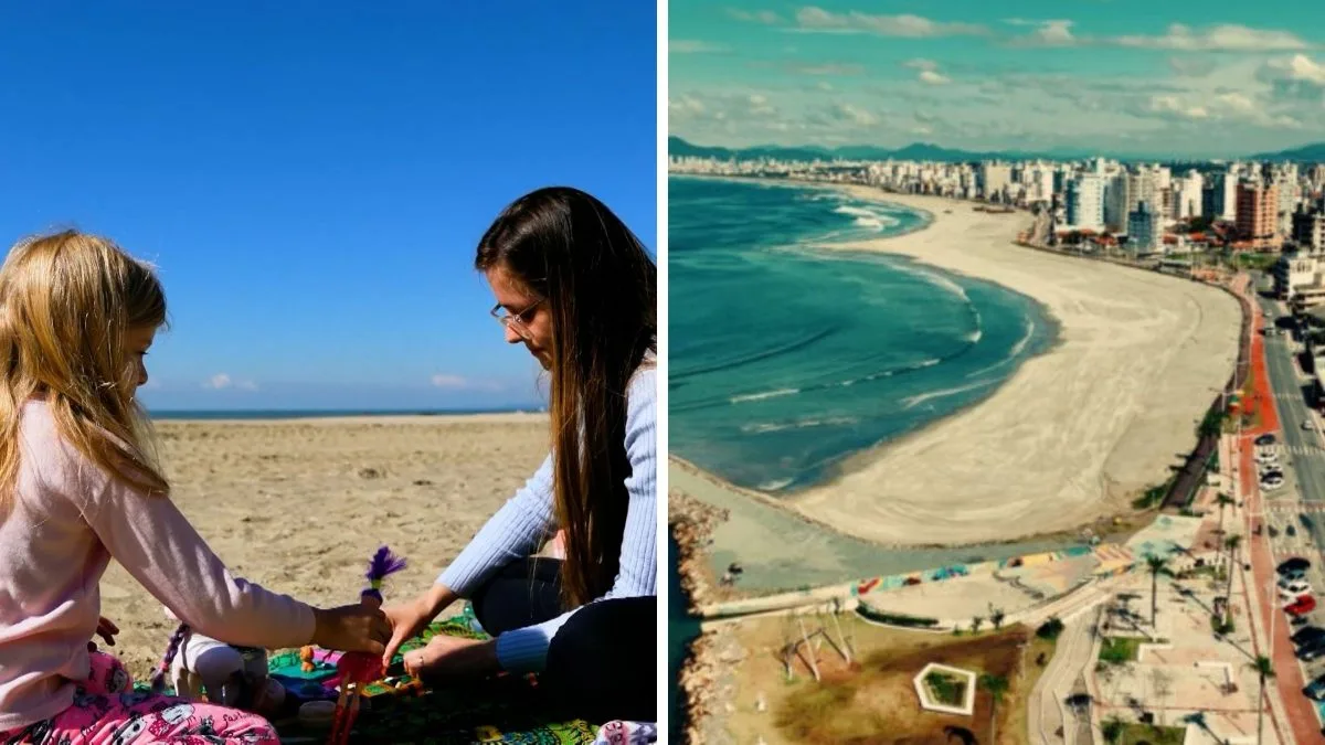Banhistas aproveitam alargamento milionário de 70 metros de orla que ‘desaparecia’ em SC: ‘cansa só de vir do deck até a praia’