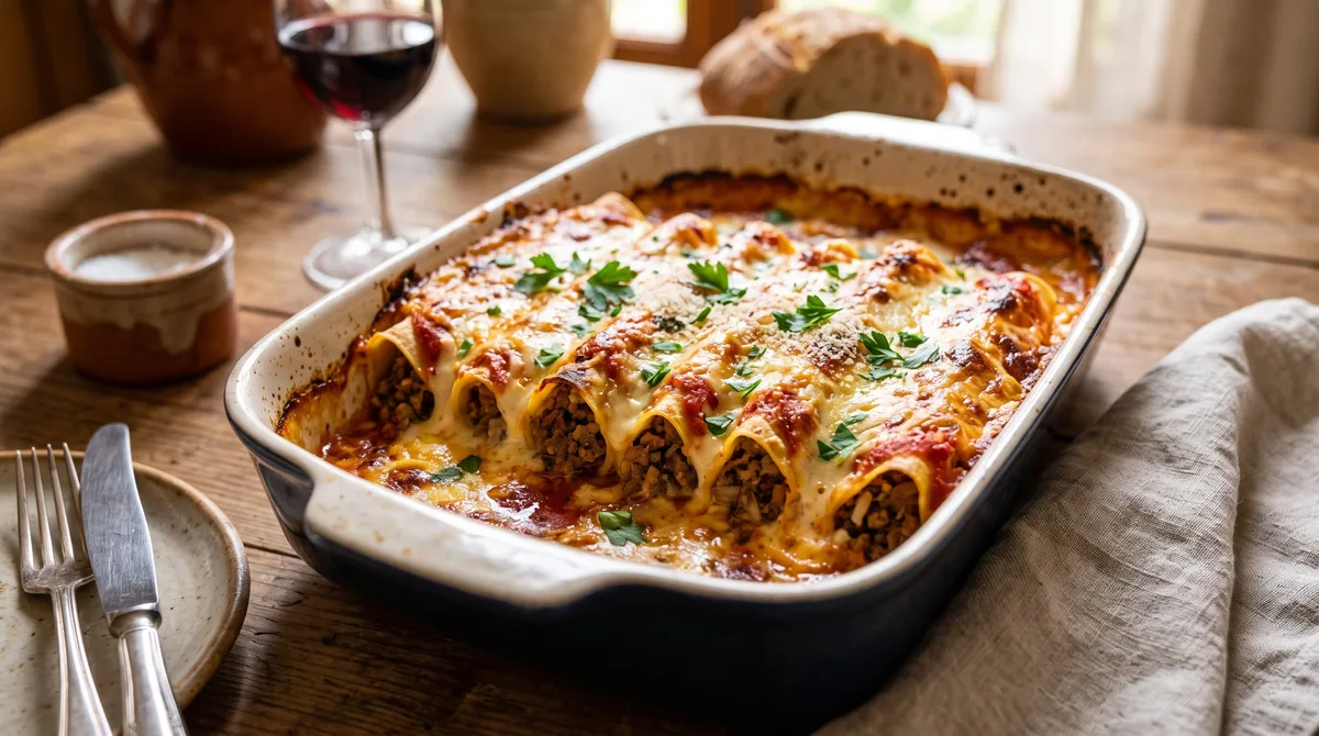 Receta de canelones de carne, rápida y fácil