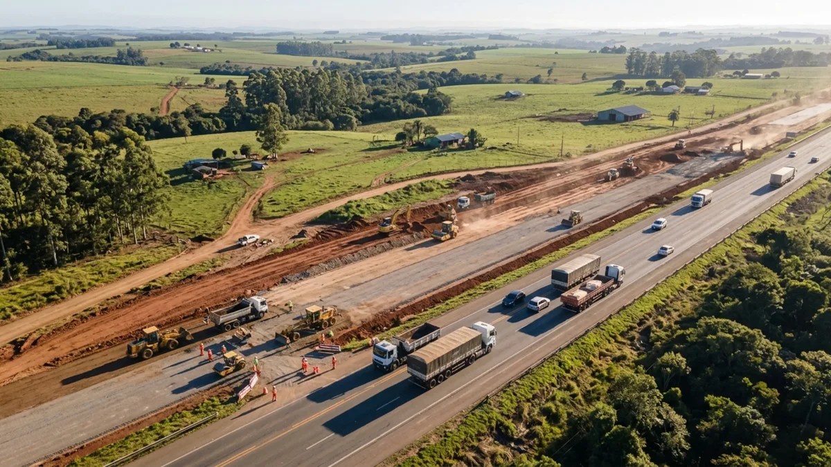 Com 132 acessos, 34 passarelas e 83 km de duplicações, projeto vai modernizar um corredor que conecta áreas agrícolas a um dos portos mais importantes do extremo Sul do Brasil