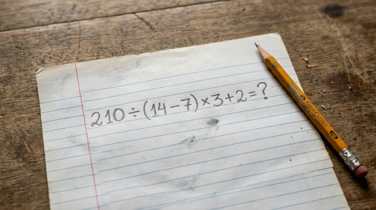Sem recorrer ao papel, resolva a equação 210 ÷ (14 − 7) × 3 + 2 e descubra quanto da matemática escolar você ainda lembra