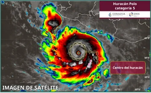 Huracán Polo no tocará tierra, prevé Sheinbaum; pide estar alerta ante lluvias y evolución del ciclón