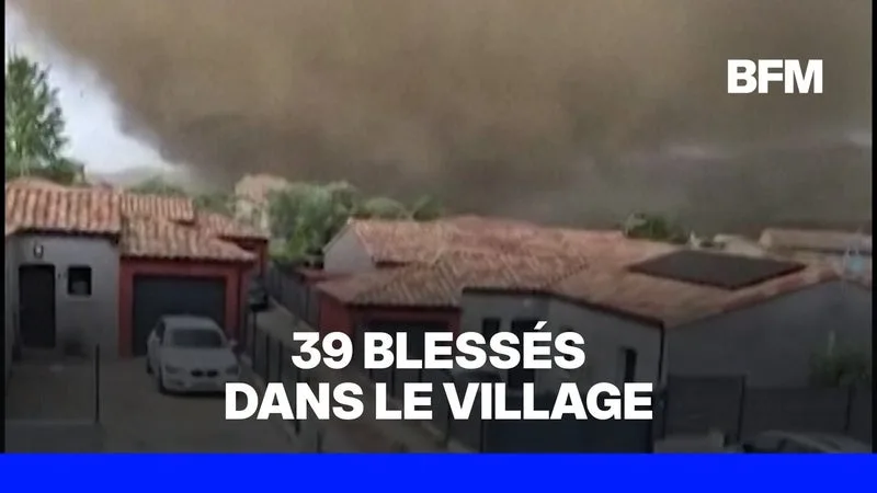 Les images du moment où la tornade a touché le village de Pomas dans l'Aude