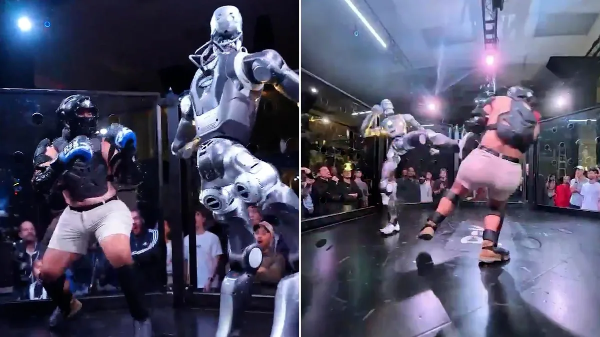 La impactante pelea de MMA entre un humano y un robot caracterizado como “Terminator”: “Un poco aterrador”