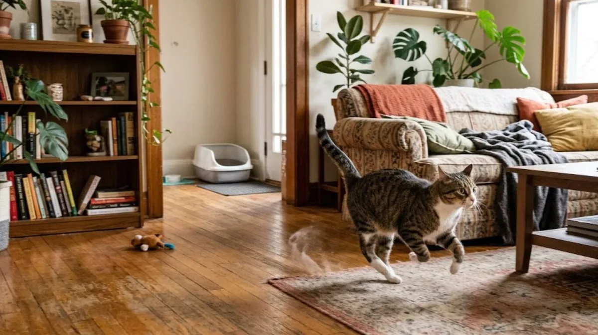 Los veterinarios explican por qué algunos gatos salen corriendo del arenero después de defecar