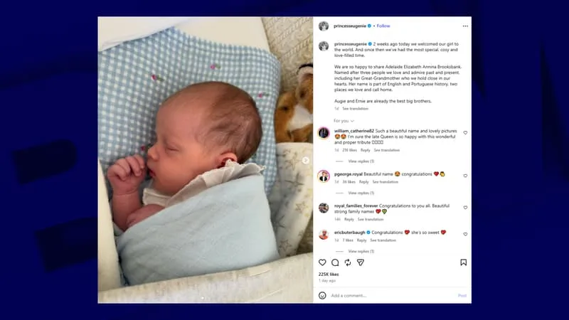 La princesse Eugenie d'York révèle les prénoms de sa fille née au début du mois