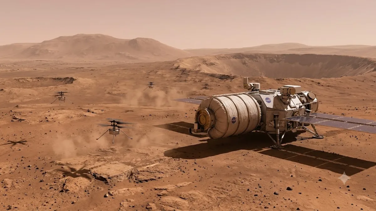 Nasa's 2028 Mars mission will send a nuclear spacecraft and three helicopters to explore Mars