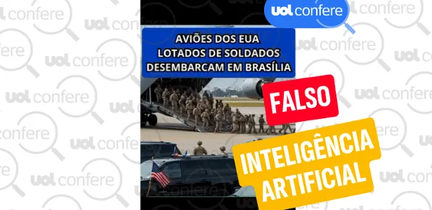 É falso que militares dos EUA desembarcaram em Brasília; vídeo é IA
