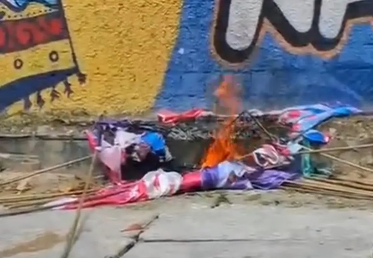 Bandeiras de campanha de Raquel Lyra são incendiadas no Recife e coligação aciona Polícia Federal
