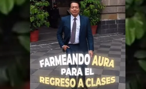 "Farmeando aura para el regreso a clases"; Mario Delgado se suma a tendencia viral en redes