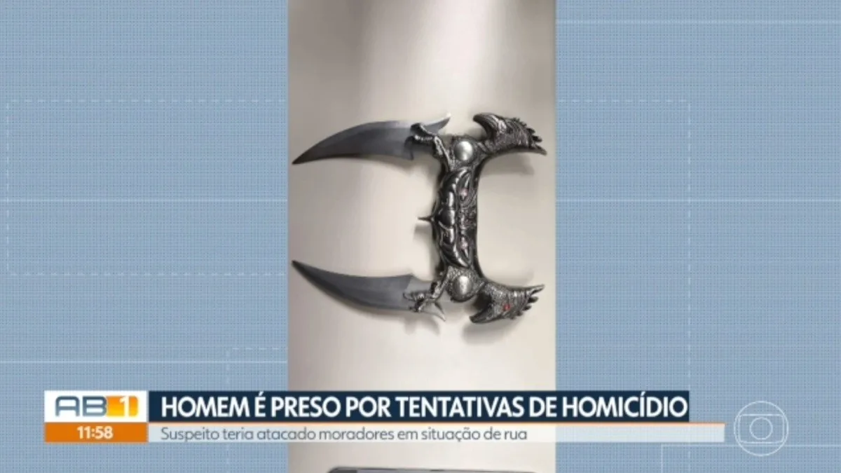 Canivete lâmina dupla: homem é preso suspeito de tentar matar duas pessoas em situação de rua