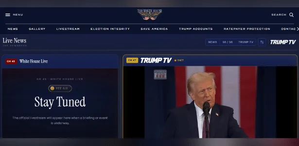 Após banir CNN, MS NOW e Politico, Casa Branca lança Trump TV
