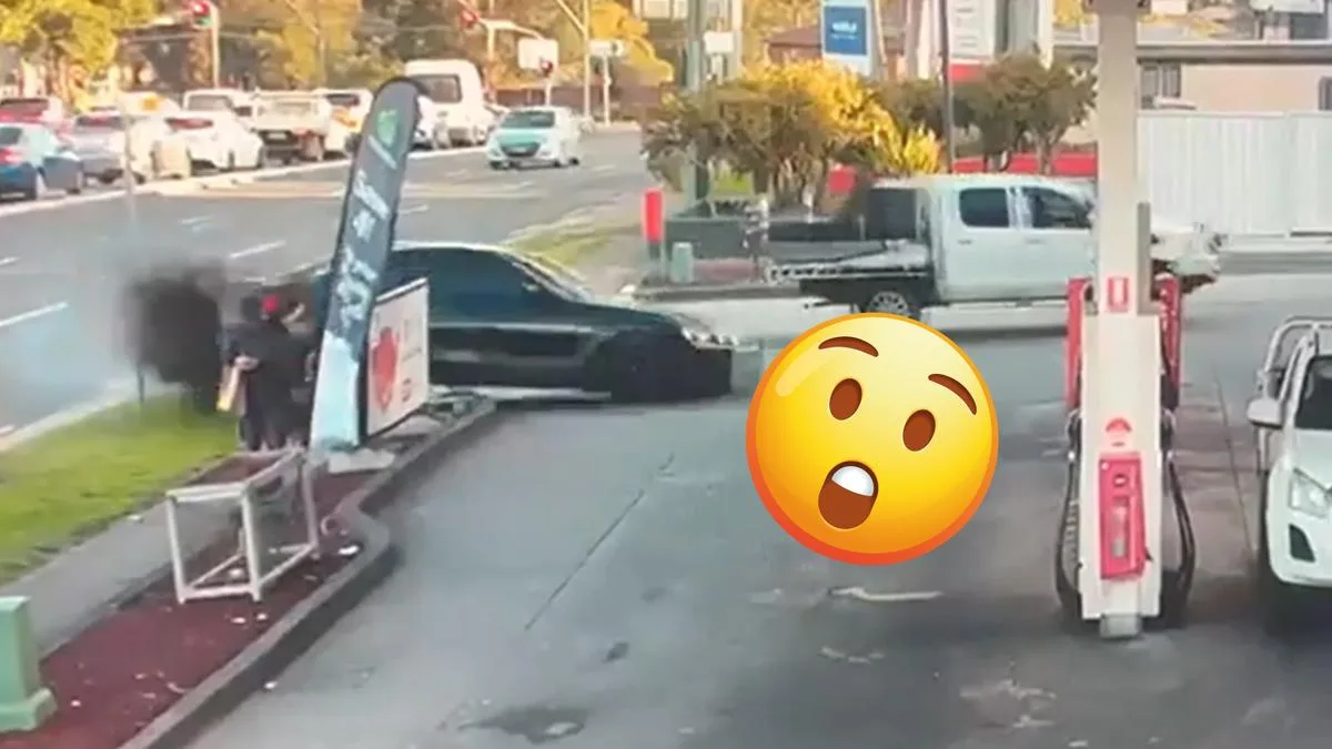 Padstow crash: Pedestrian narrowly escapes serious injury as car crashes into Sydney service station