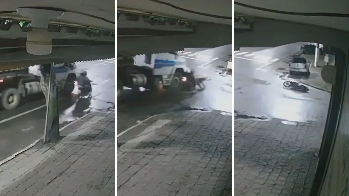 VÍDEO: garupa morre após moto ser atingida e vítima ficar presa entre rodas de carreta em Castelo