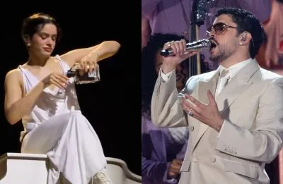 Rosalía canta Bad Bunny, enquanto toma shot de tequila na “LUX Tour”