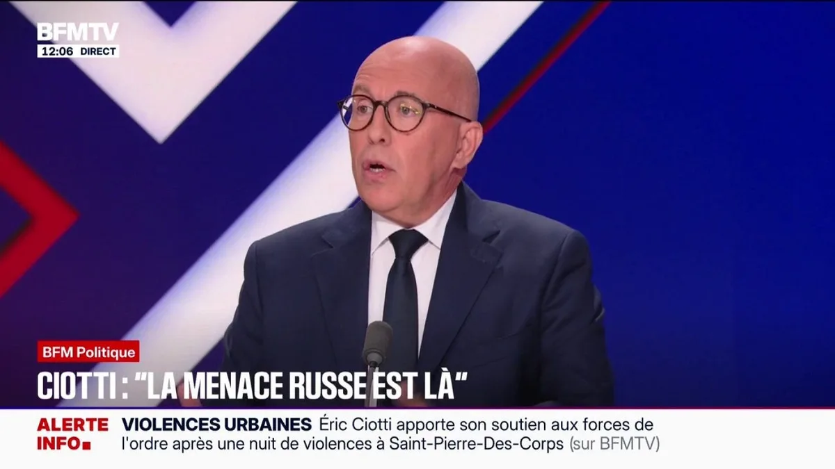 Éric Ciotti estime qu’il faut “réarmer le pays” et passer “progressivement à 3,5% de notre PIB en matière d’efforts de défense”