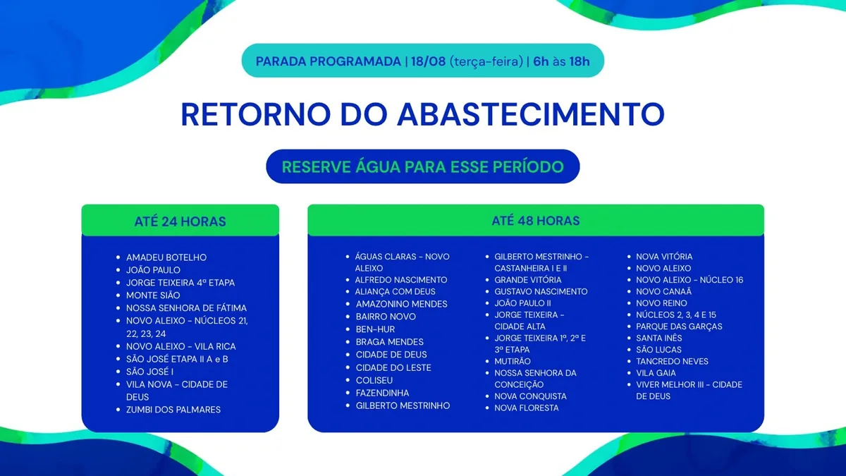 Estação da Ponta das Lajes passa por parada programada na terça-feira (18)