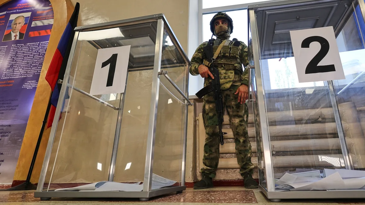 Russian holds parliamentary vote in areas it seized from Ukraine in the war