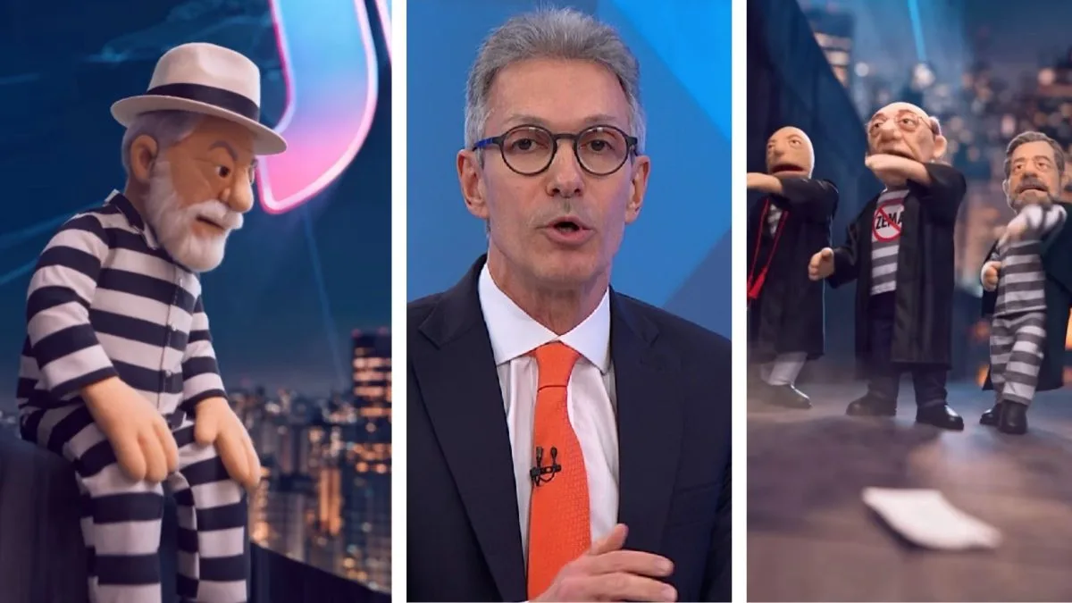 Após faltar a debate, Zema participa de sabatina e ironiza telejornal com vinheta que mostra Lula presidiário e ministros do STF dançando