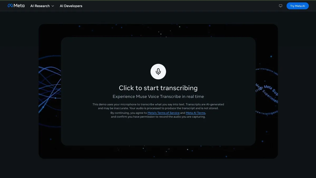 Meta launches Muse Voice Transcribe with support for 5 Indian languages