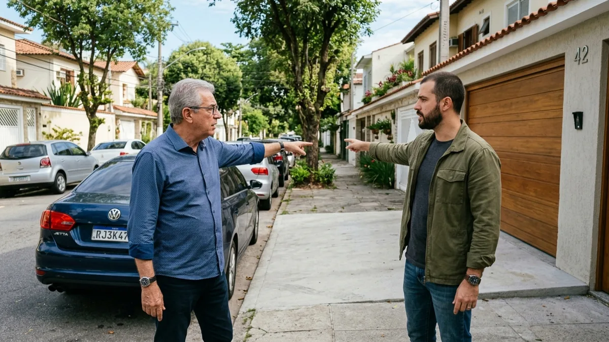 Morador estaciona há 15 anos diante da própria casa e novo vizinho coloca portão exatamente no local, iniciando disputa pela vaga na rua