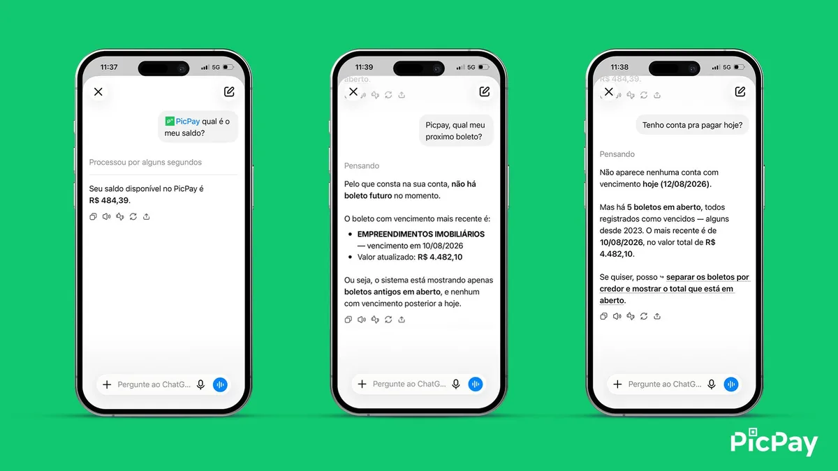 PicPay anuncia conexão com ChatGPT para clientes acessarem finanças a partir da IA