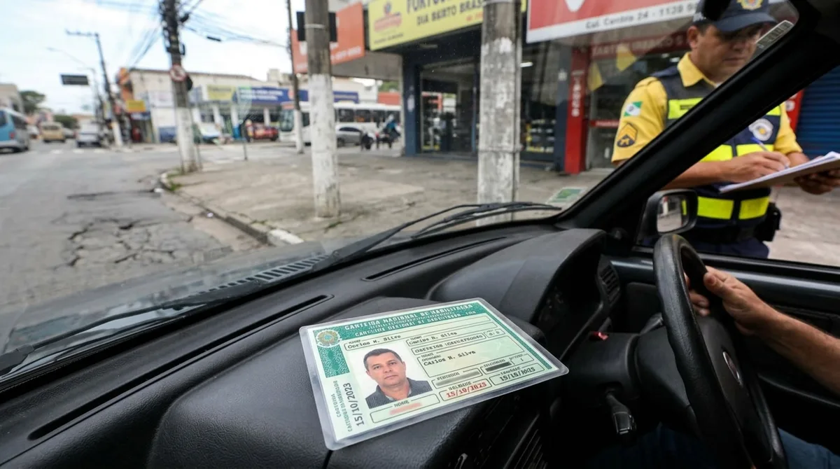 Motorista é parado dirigindo o carro de um amigo, apresenta os documentos regulares e agente pergunta pelo proprietário, condutor diz que recebeu autorização verbal
